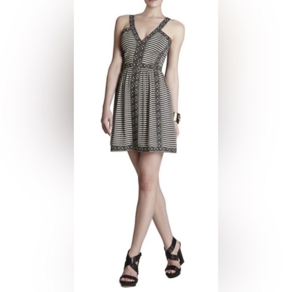 BCBG MAX AZRIA Melania Black Combo Strappy Dress size 6